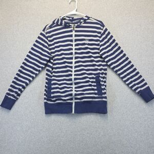 Enyce Striped Zip Up Hoodie Blue White Size L
